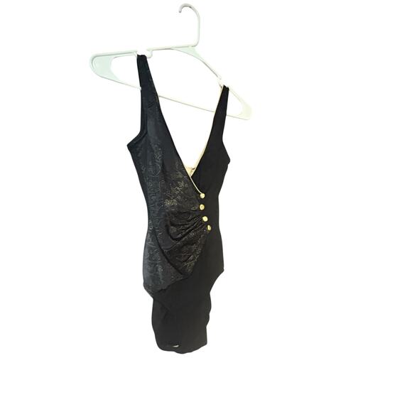 5 for $40 
Vintage Sierrna One Piece Swimsuit 4 button Gold Detail Navy & Black - Picture 2 of 6